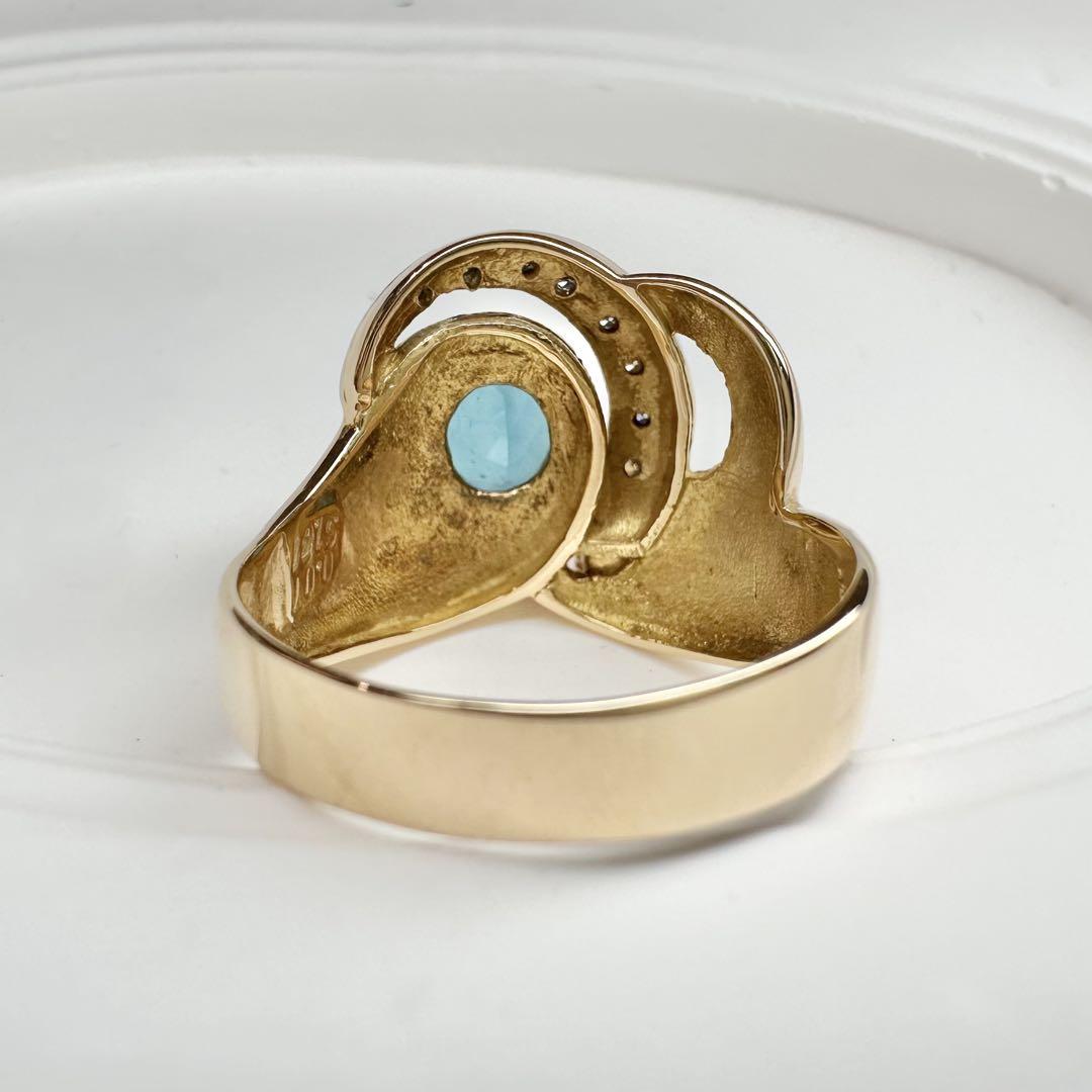 【K18】インディゴライトトルマリン 1.41ct リング