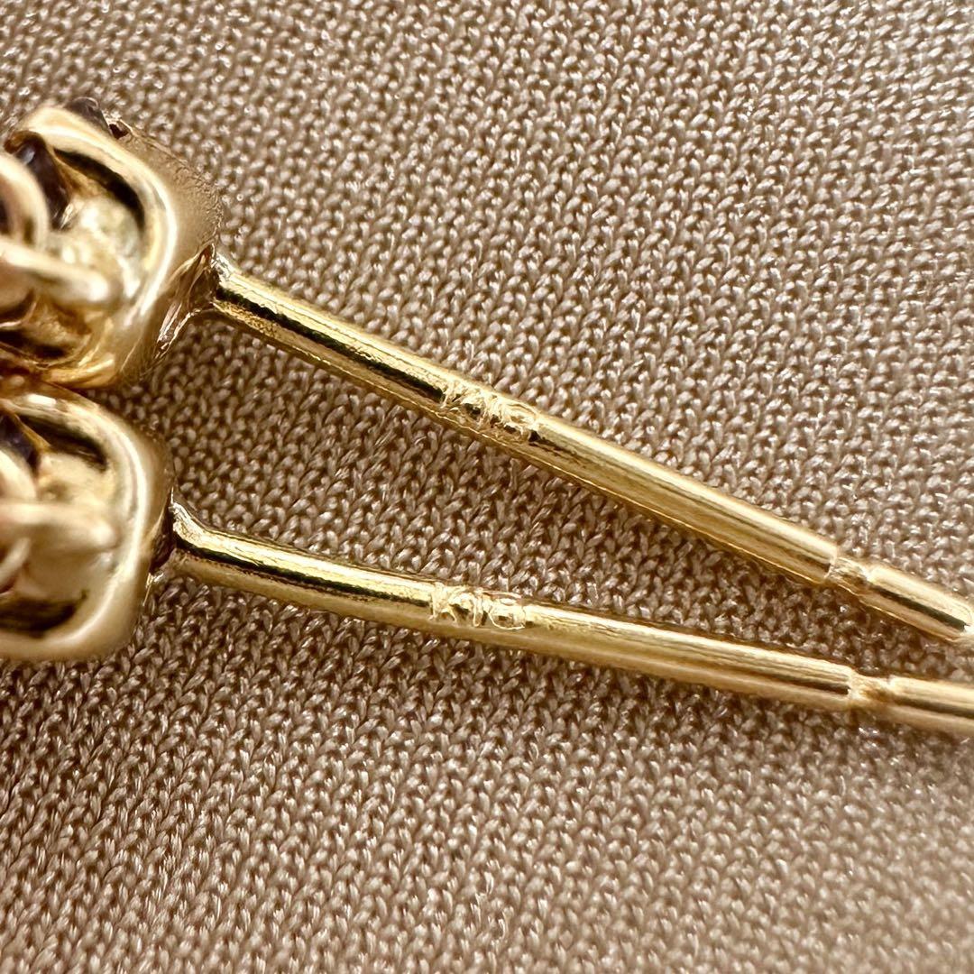 【K18】ゾイサイト0.80ct*2 揺れるロングピアス