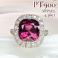【美品】PT900 スピネル リング 4.36ct ダイヤモンド