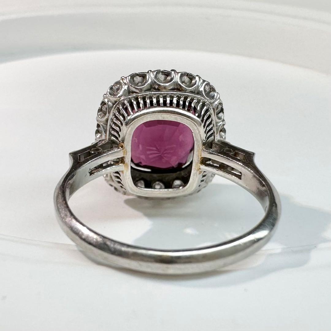 【美品】PT900 スピネル リング 4.36ct ダイヤモンド