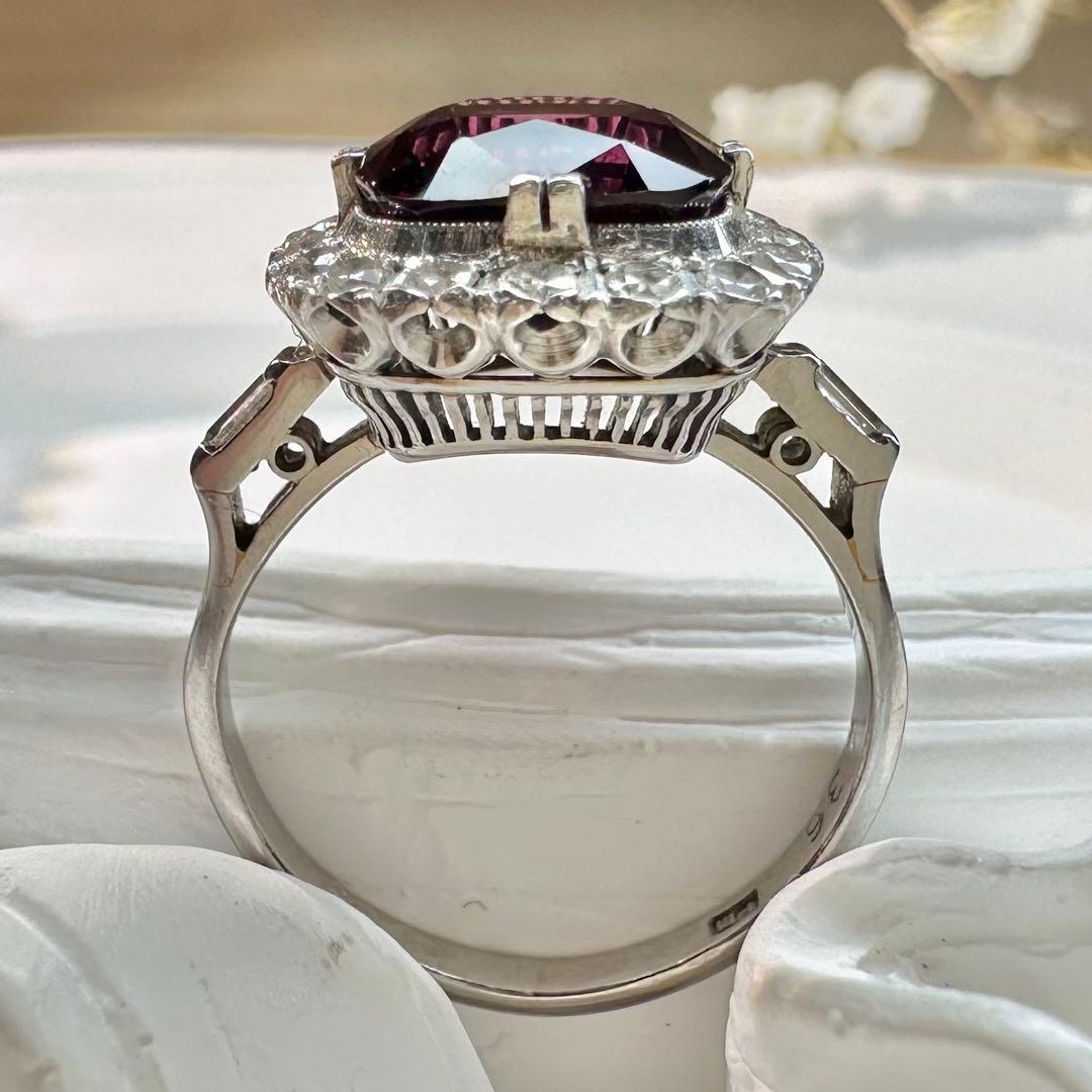 【美品】PT900 スピネル リング 4.36ct ダイヤモンド