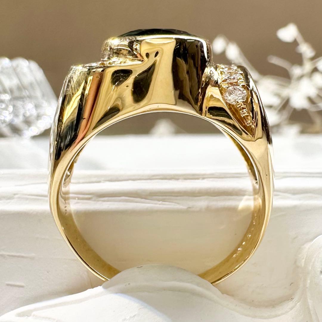 【K18】トルマリン 2.91ct リング ダイヤ