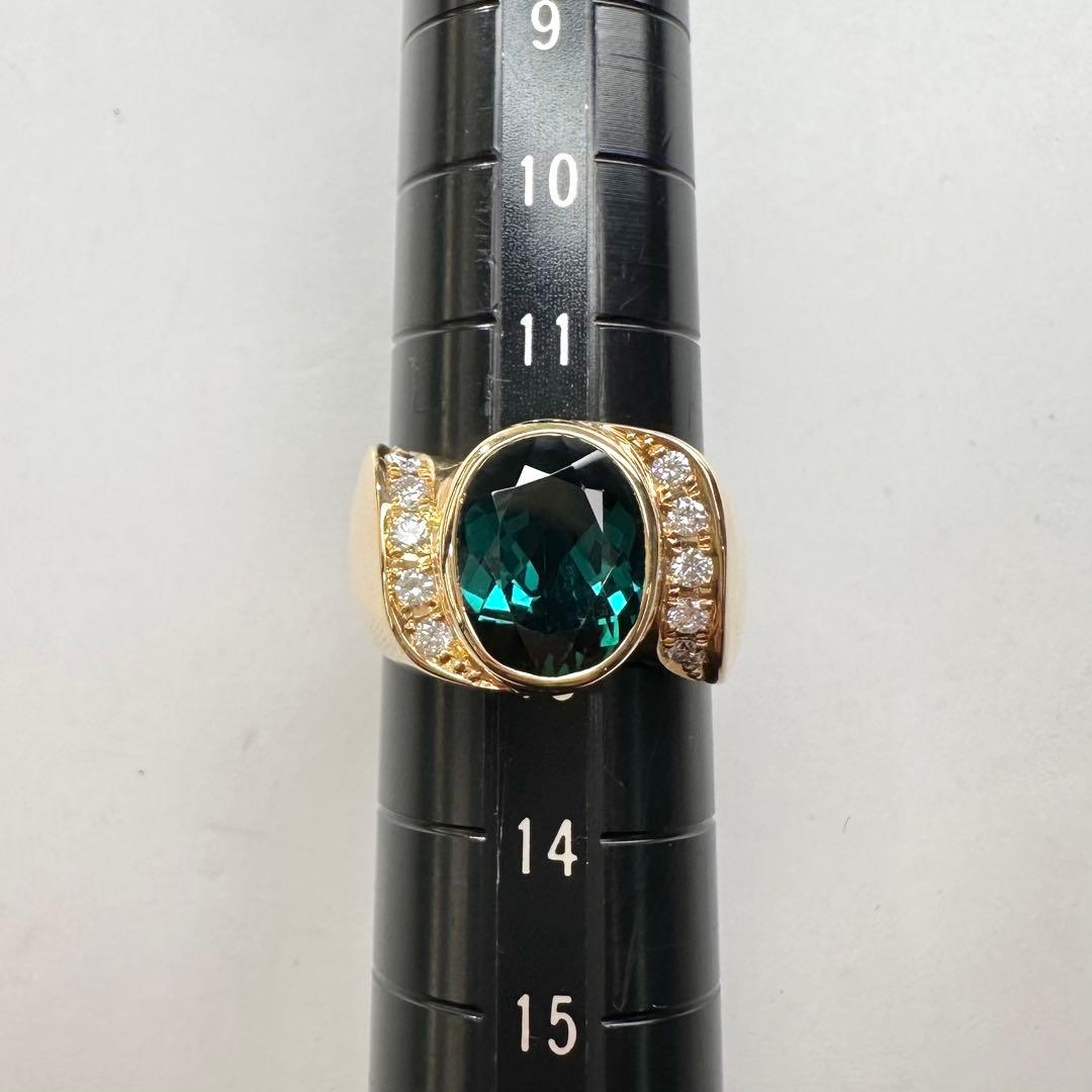 【K18】トルマリン 2.91ct リング ダイヤ
