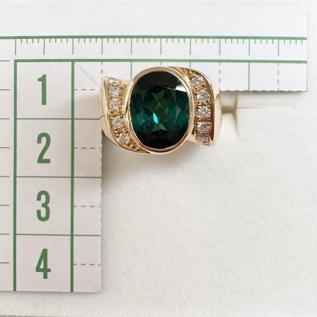 【K18】トルマリン 2.91ct リング ダイヤ