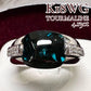 K18WG トルマリン ダイヤモンド リング 4.13ct 大粒 カボション