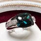 K18WG トルマリン ダイヤモンド リング 4.13ct 大粒 カボション
