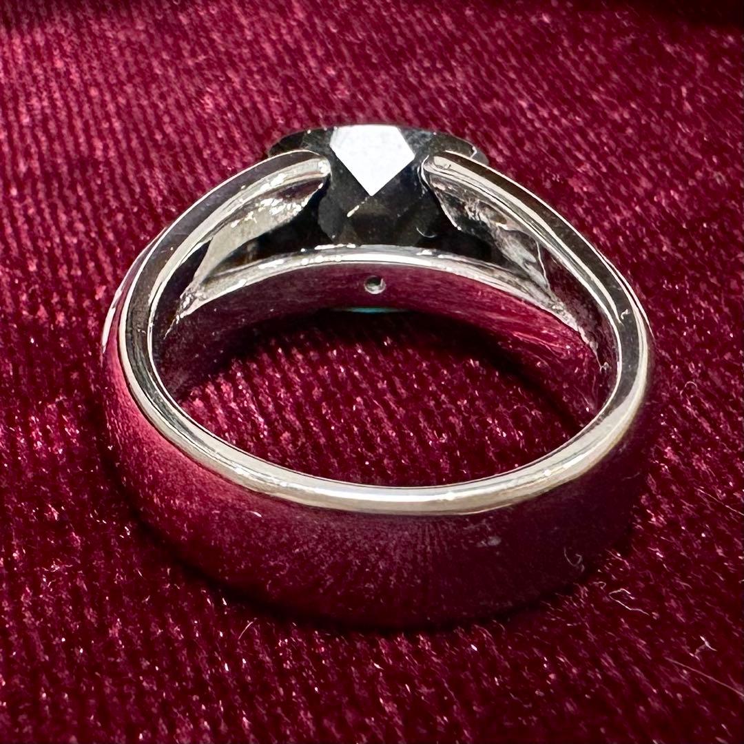 K18WG トルマリン ダイヤモンド リング 4.13ct 大粒 カボション