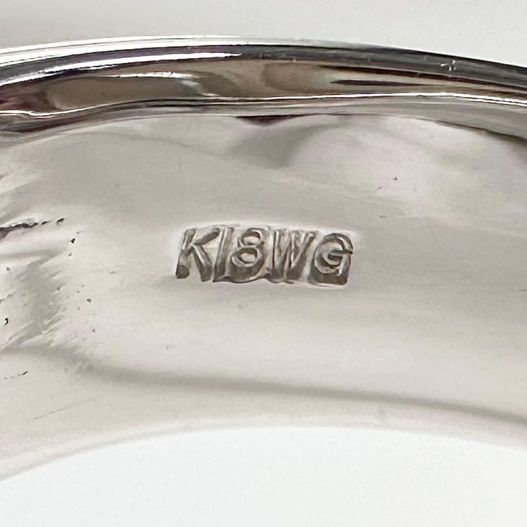 K18WG トルマリン ダイヤモンド リング 4.13ct 大粒 カボション