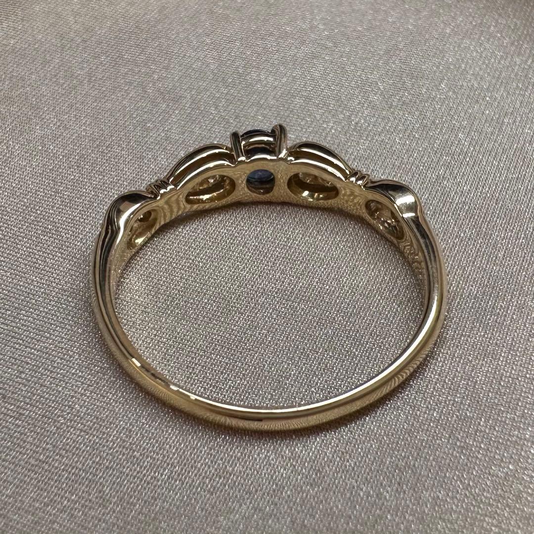 K18 アレキサンドライト 0.25ct ダイヤモンド リング 希少石 変色効果
