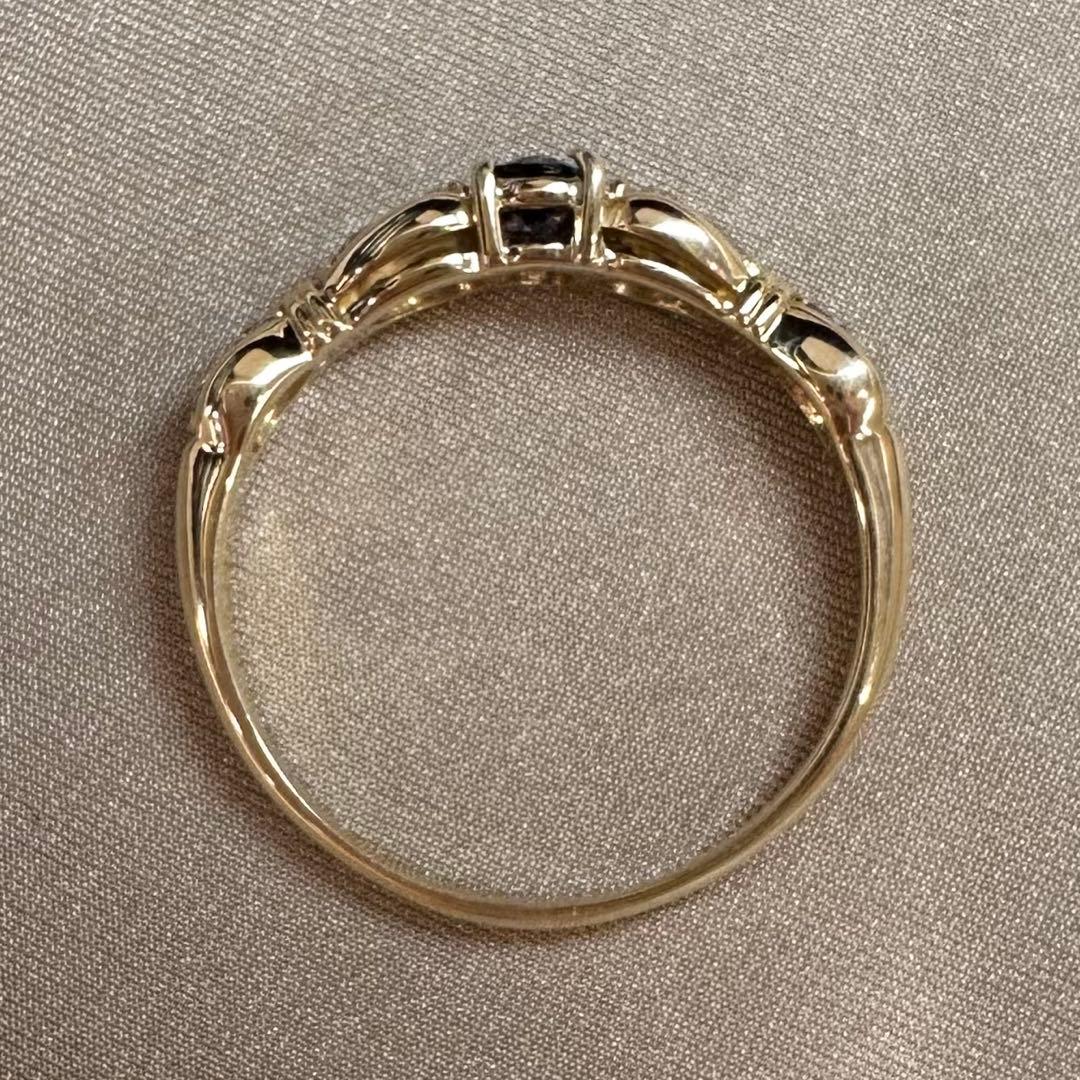 K18 アレキサンドライト 0.25ct ダイヤモンド リング 希少石 変色効果
