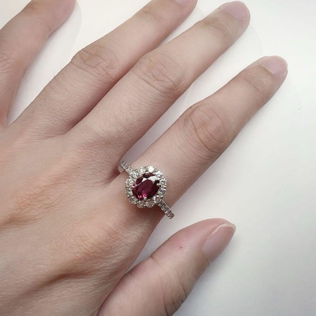 【美品】PT900 ルビー 1.53ctリング ダイヤ巻き デザイン