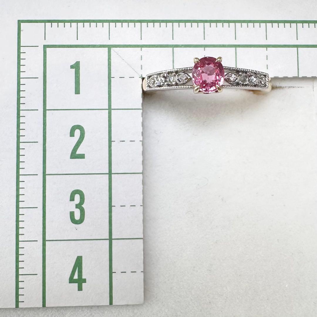 BENEBENE PT900/K18 ピンクサファイア リング 0.57ct