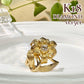 【K18】フラワーモチーフ ダイヤ 0.15ct リング