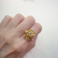 【K18】フラワーモチーフ ダイヤ 0.15ct リング