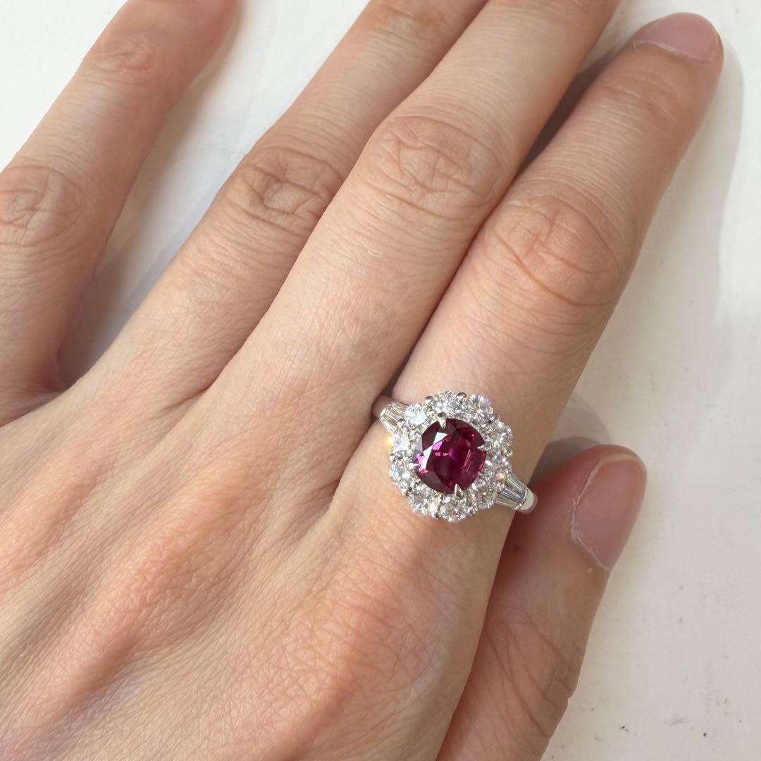 【美品】PT900 ルビー 1.32ct リング