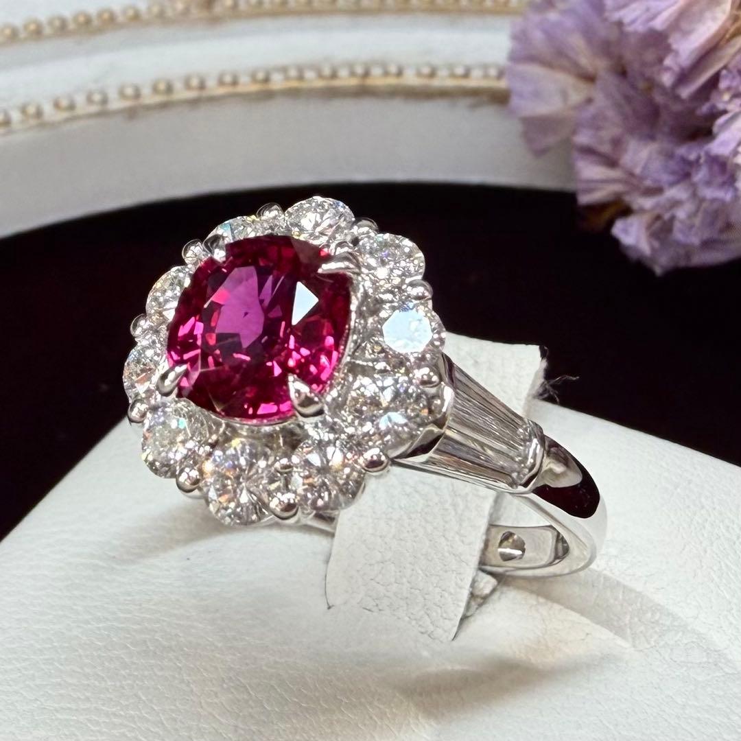 【美品】PT900 ルビー 1.32ct リング