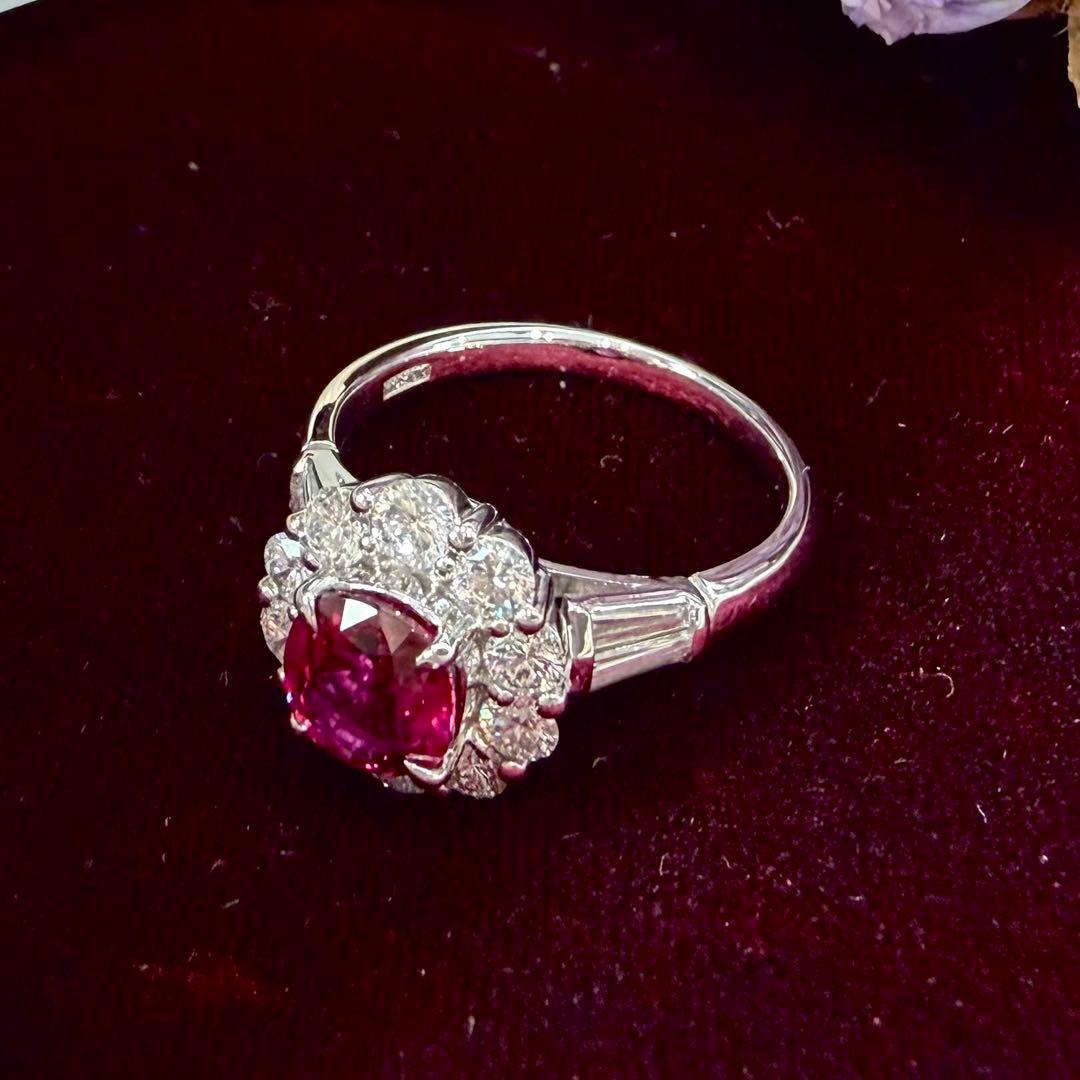 【美品】PT900 ルビー 1.32ct リング