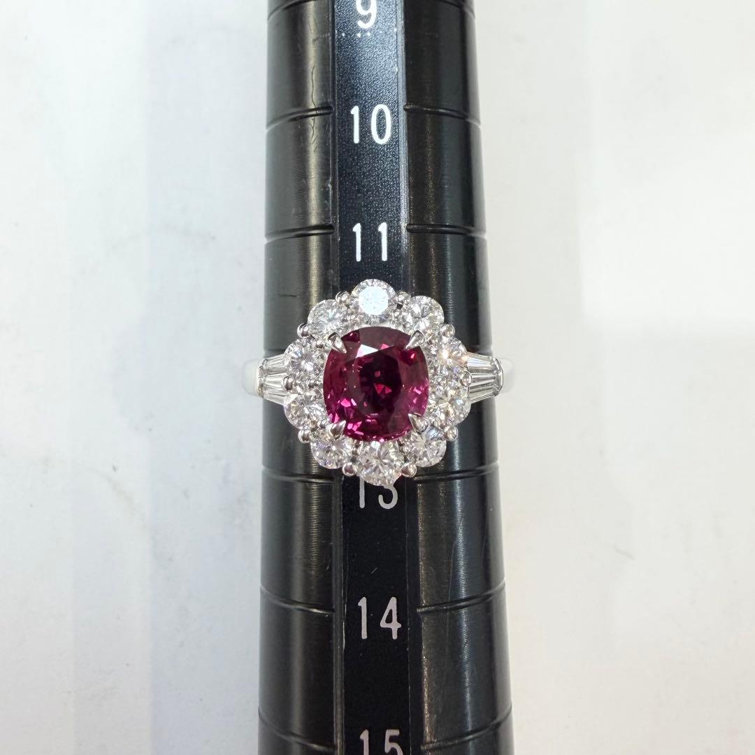 【美品】PT900 ルビー 1.32ct リング