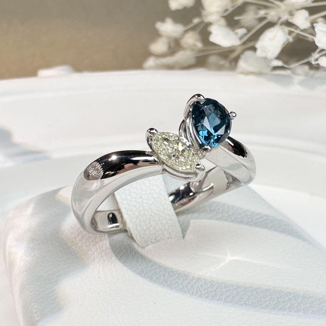 【美品】PT900 トルマリン 0.538ct リング ダイヤモンド