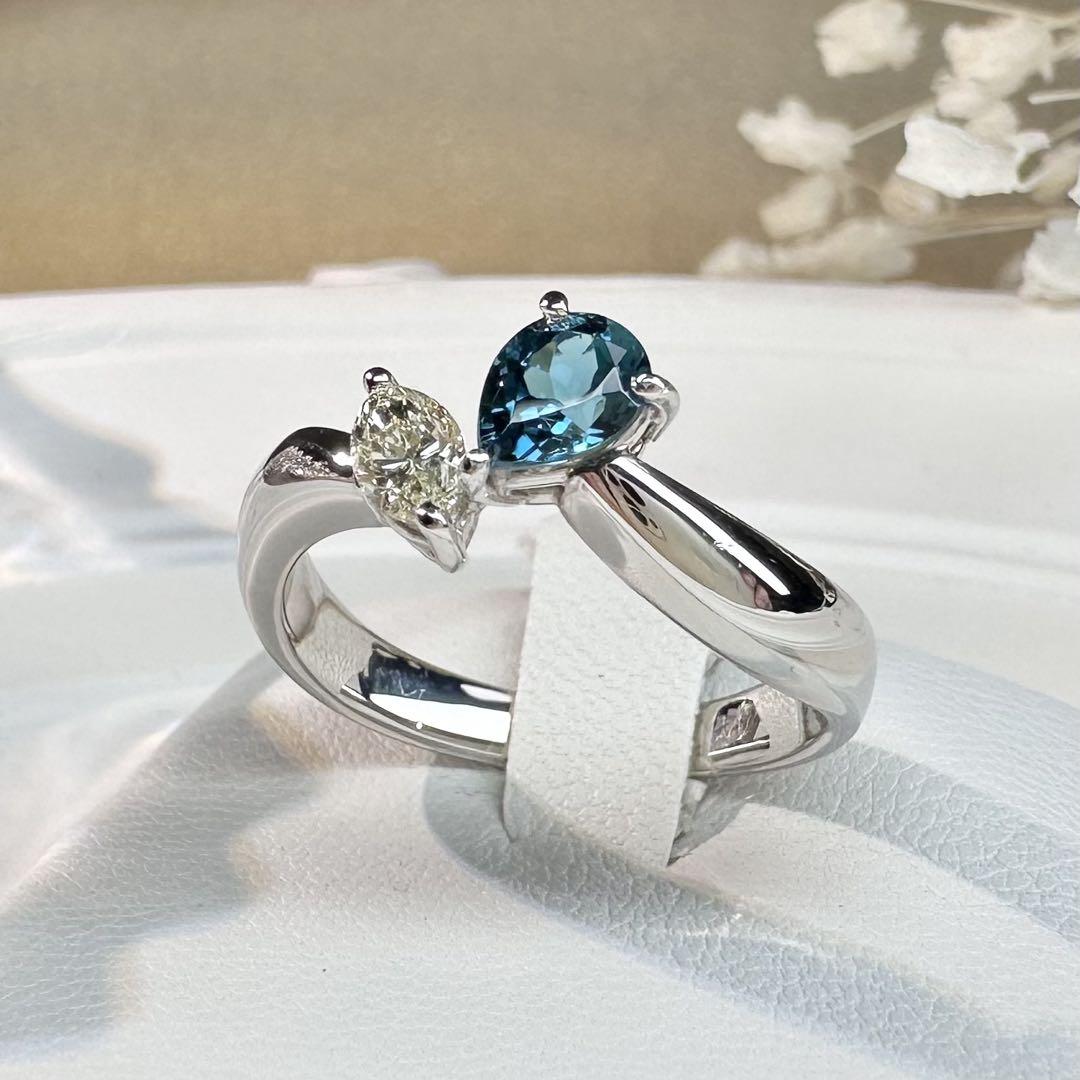 【美品】PT900 トルマリン 0.538ct リング ダイヤモンド