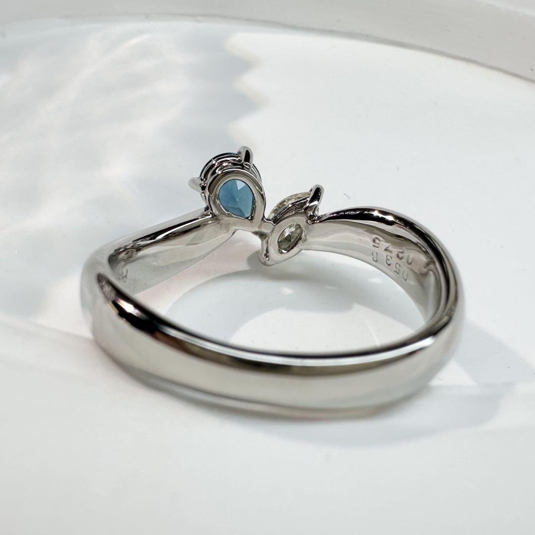 【美品】PT900 トルマリン 0.538ct リング ダイヤモンド