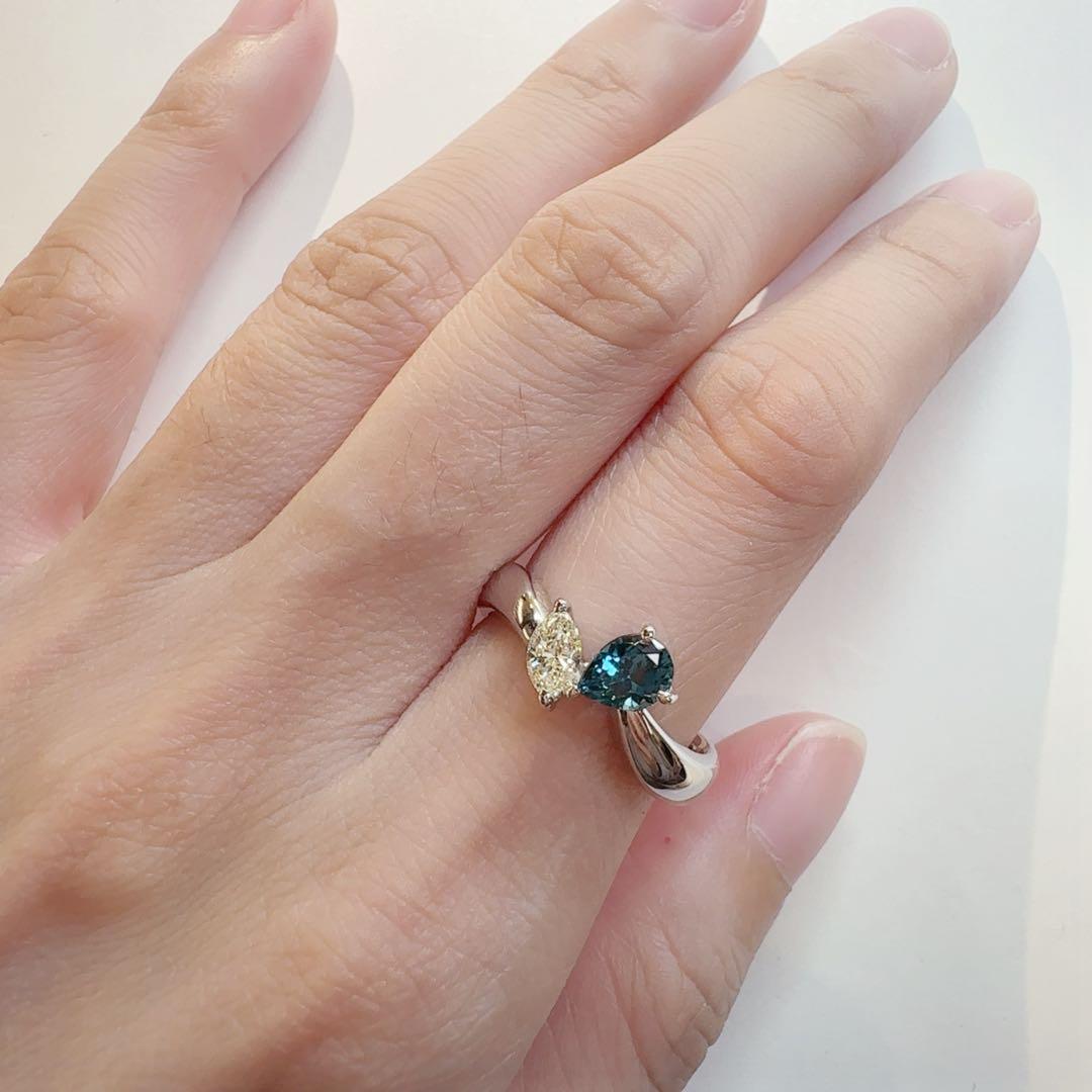 【美品】PT900 トルマリン 0.538ct リング ダイヤモンド