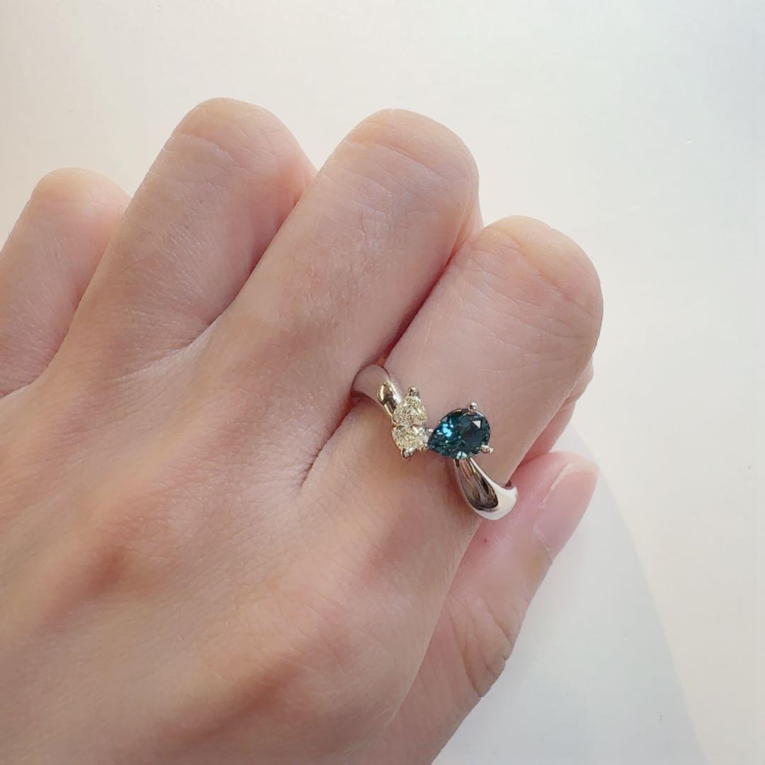 【美品】PT900 トルマリン 0.538ct リング ダイヤモンド