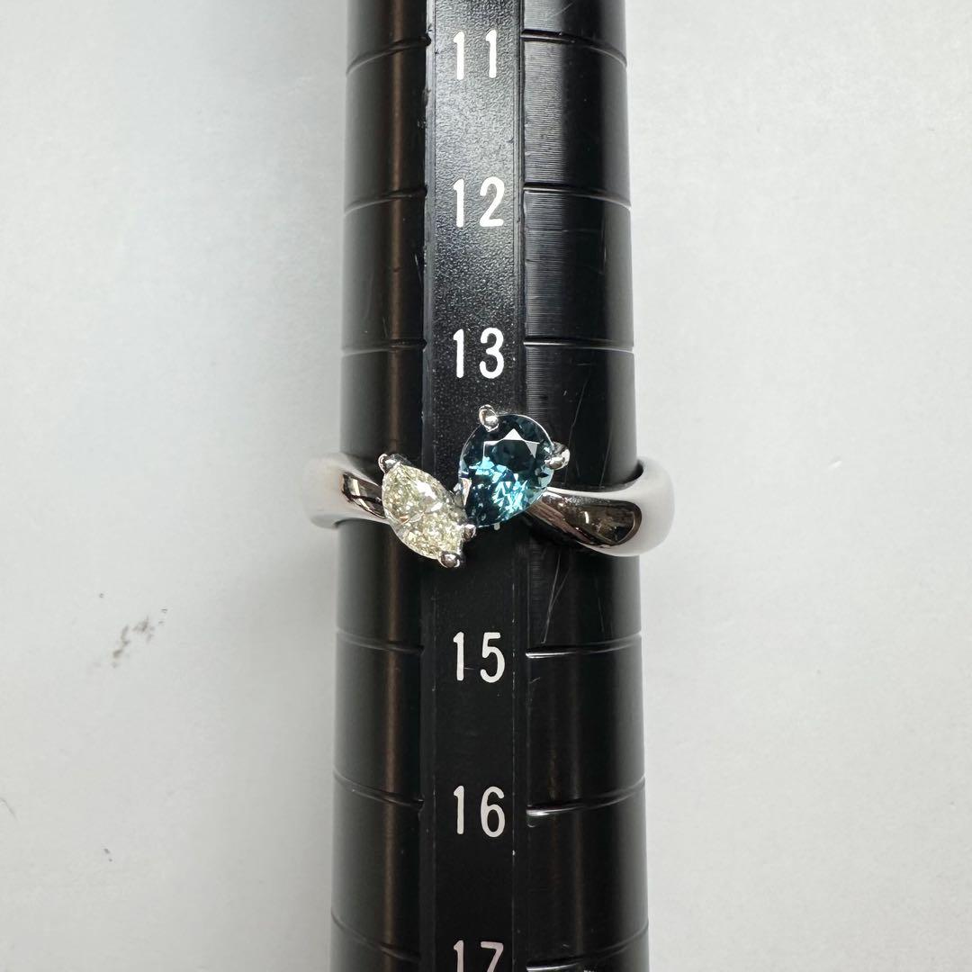 【美品】PT900 トルマリン 0.538ct リング ダイヤモンド