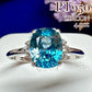 PT950 ジルコン4.0ct ダイヤモンドリング 大粒ブルージルコン プラチナ