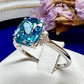 PT950 ジルコン4.0ct ダイヤモンドリング 大粒ブルージルコン プラチナ
