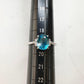 PT950 ジルコン4.0ct ダイヤモンドリング 大粒ブルージルコン プラチナ
