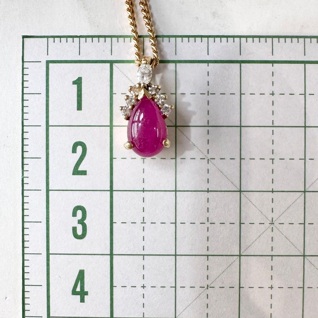 Ponte Vecchio K18 ルビー 1.56ct ダイヤ ネックレス