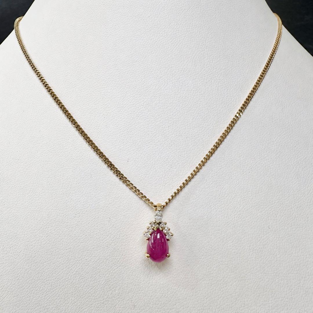Ponte Vecchio K18 ルビー 1.56ct ダイヤ ネックレス