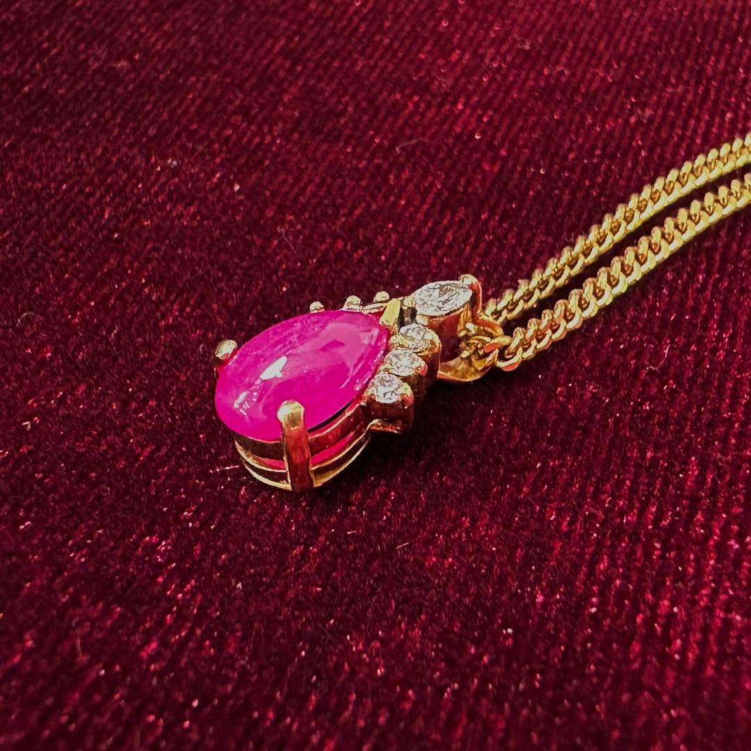 Ponte Vecchio K18 ルビー 1.56ct ダイヤ ネックレス