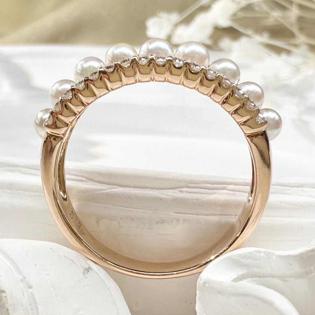 【Ponte Vecchio】K18 アコヤ真珠 約2.7mm リング