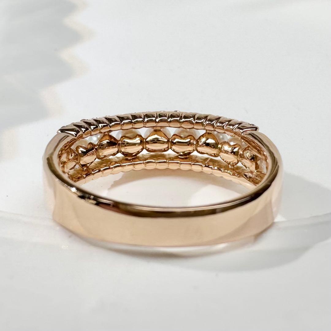 【Ponte Vecchio】K18 アコヤ真珠 約2.7mm リング