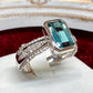 PT900 ブルーグリーントルマリン 1.45ct ダイヤモンド リング