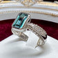 PT900 ブルーグリーントルマリン 1.45ct ダイヤモンド リング