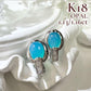 【K18】ブルーオパール 1.13/1.16ct ダイヤ　イアリング　ネオン