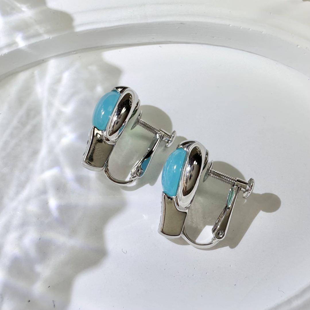 【K18】ブルーオパール 1.13/1.16ct ダイヤ　イアリング　ネオン