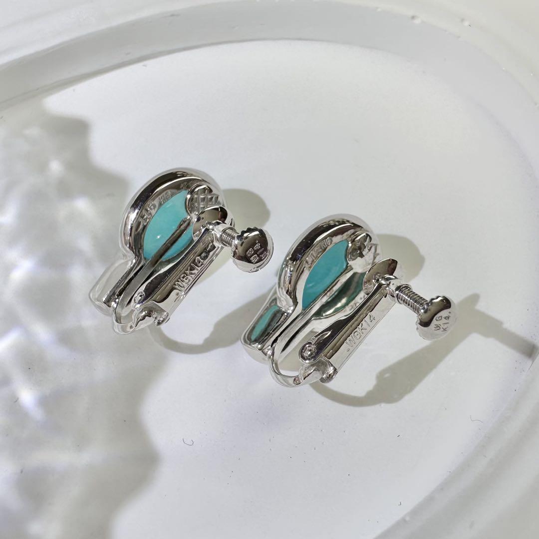 【K18】ブルーオパール 1.13/1.16ct ダイヤ　イアリング　ネオン