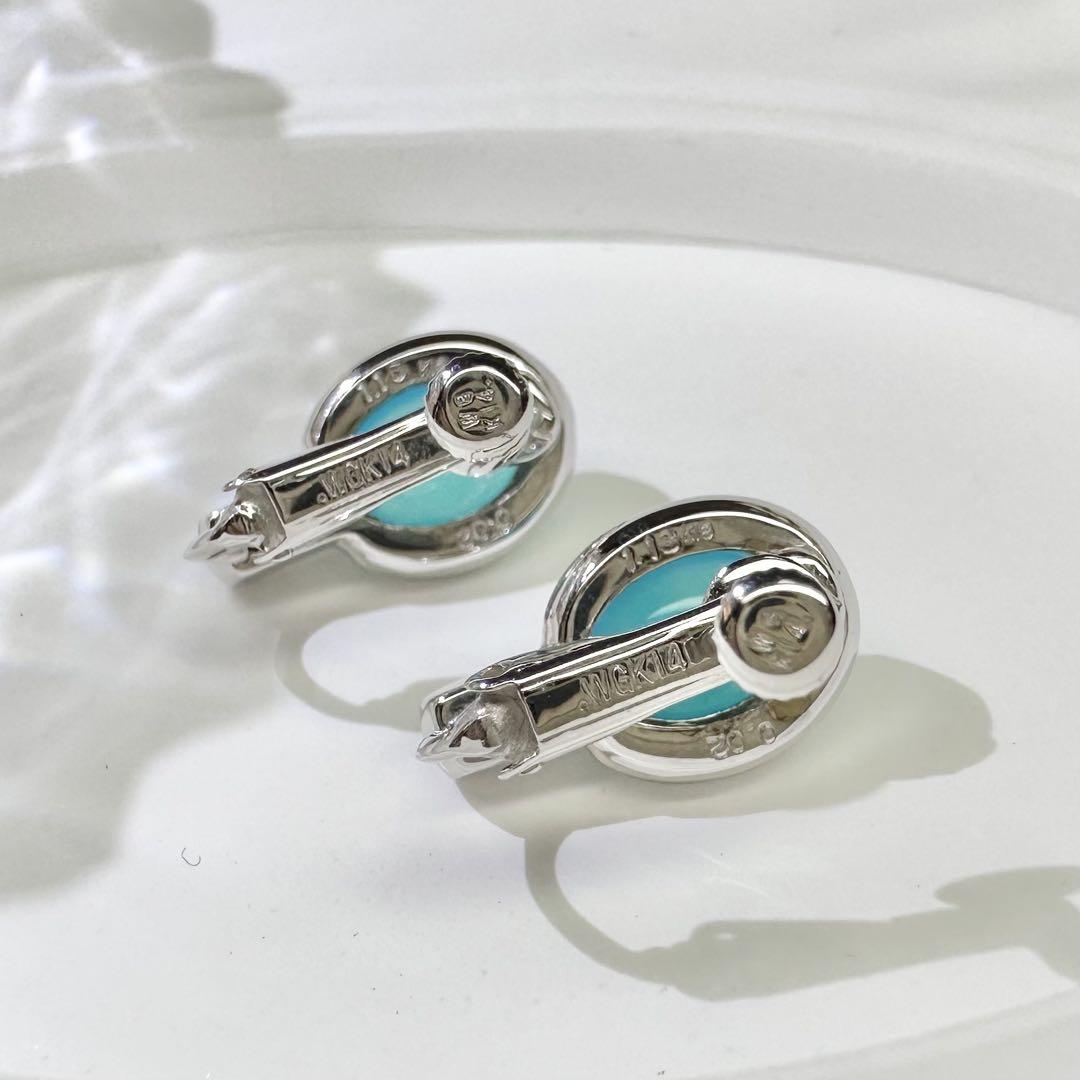 【K18】ブルーオパール 1.13/1.16ct ダイヤ　イアリング　ネオン