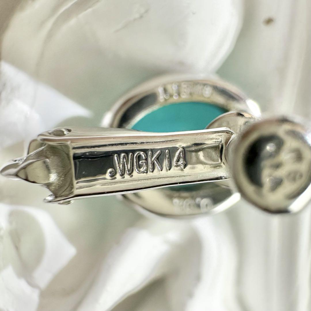 【K18】ブルーオパール 1.13/1.16ct ダイヤ　イアリング　ネオン