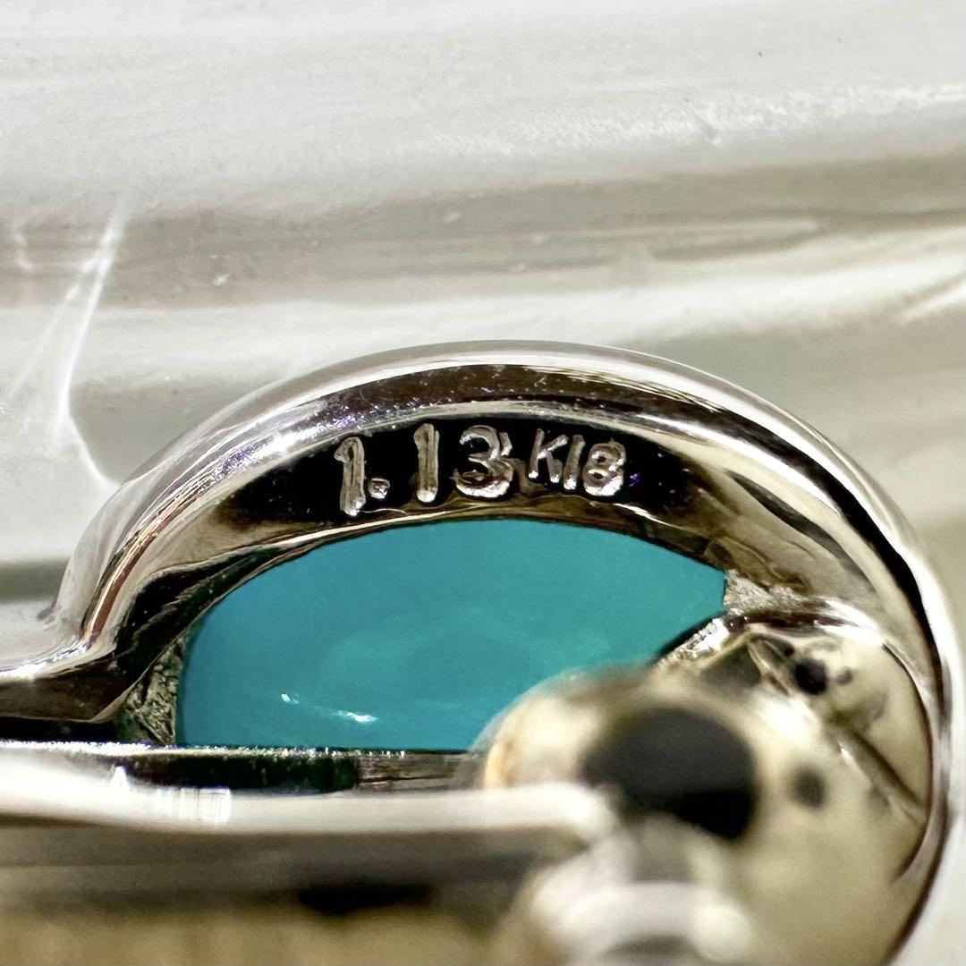 【K18】ブルーオパール 1.13/1.16ct ダイヤ　イアリング　ネオン