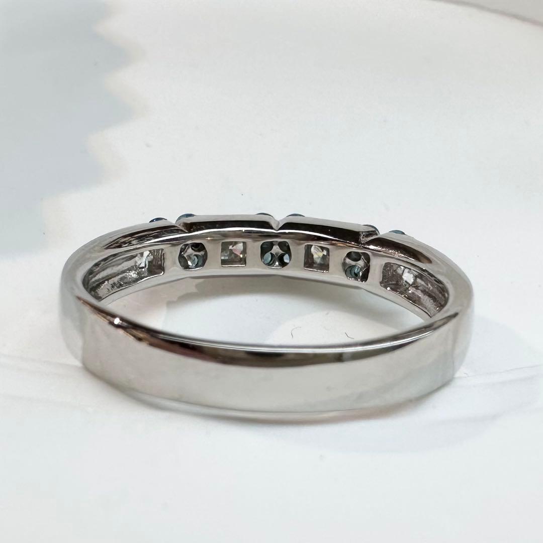 【美品】PT900 パライバトルマリン0.34ct フラワー リング