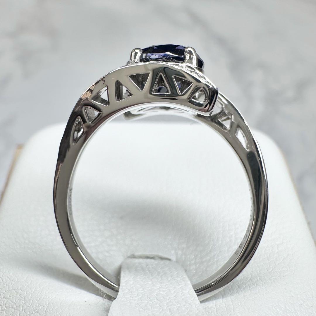 【美品】PT900 サファイア2.082ct ダイヤ0.11ct