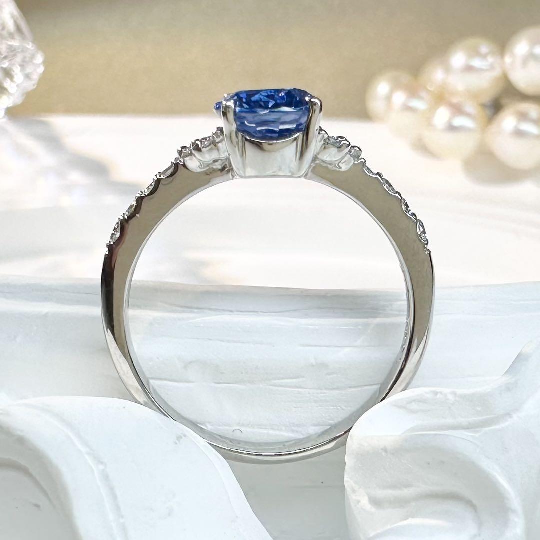 【美品】PT900 ブルーサファイア 1.633ct リング