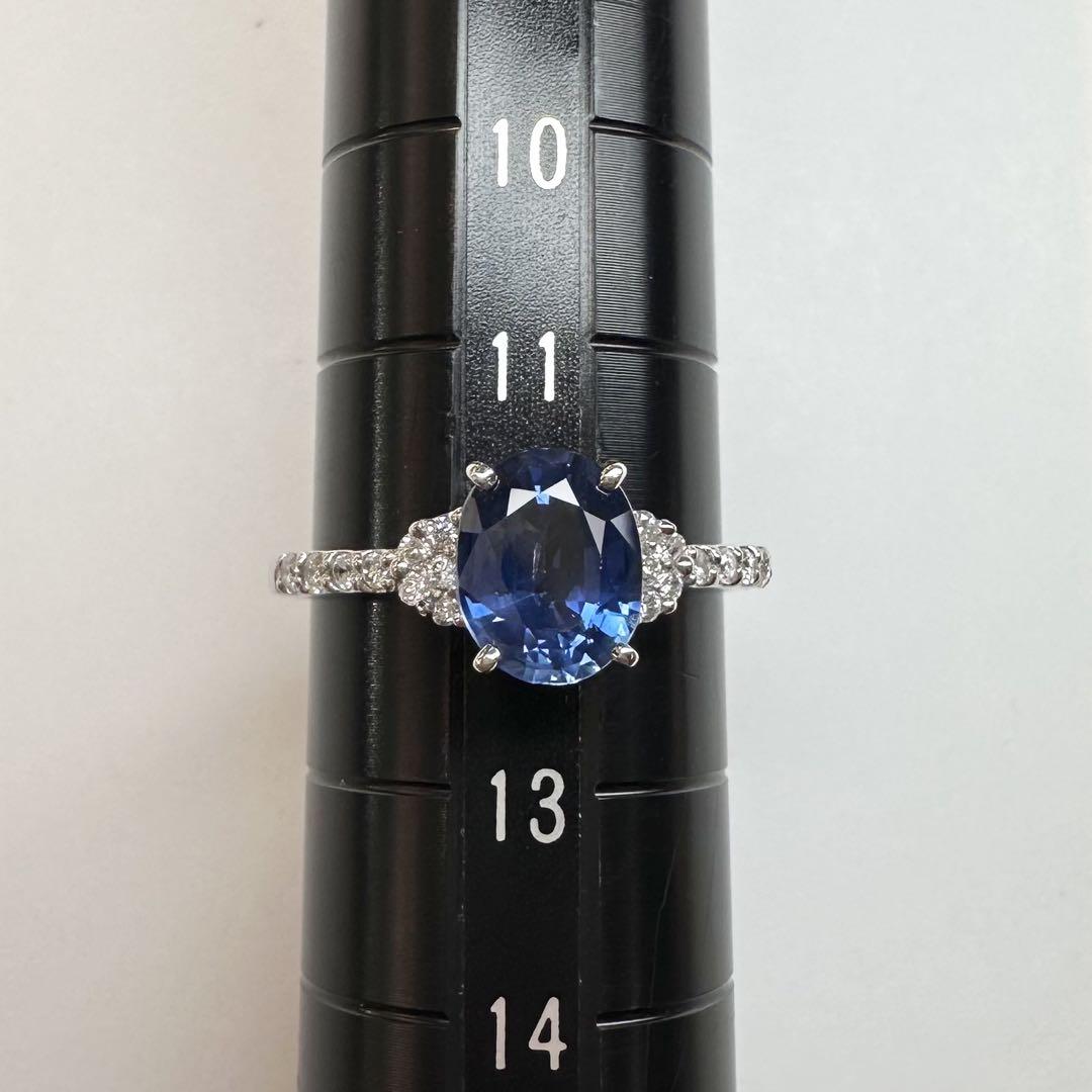 【美品】PT900 ブルーサファイア 1.633ct リング
