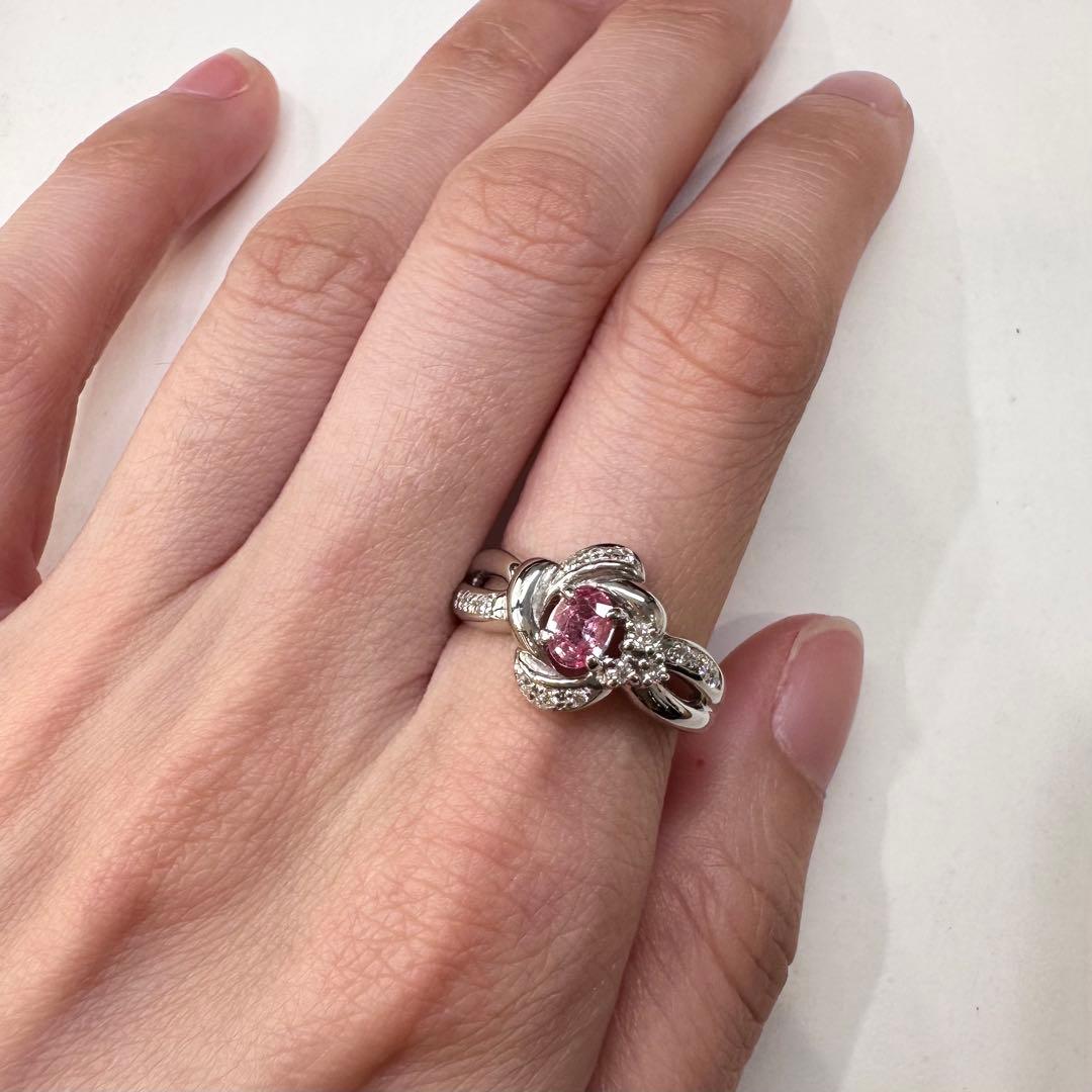 【TASAKI】PT900 パパラチアサファイア 0.34 ct リング