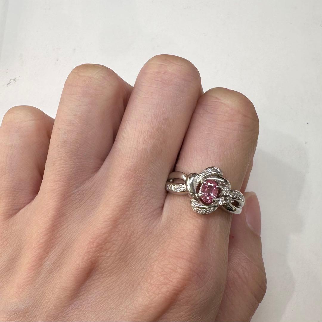 【TASAKI】PT900 パパラチアサファイア 0.34 ct リング